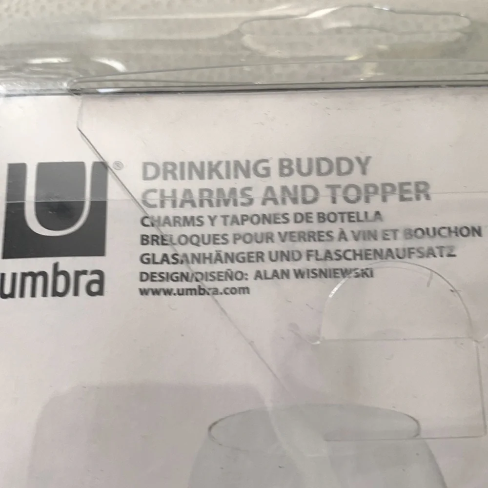 Umbra Drink Markers/Charms & Wine Stopper Drinking Buddies-Perfect Host Gift! 🎁